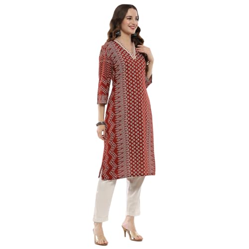 Image of BIBA Women Printed Regular Fit Straight Kurta