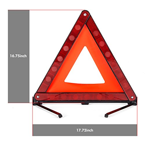 DEDC 3 Pack Warning Triangle Foldable Safety Triangle Triple Warning