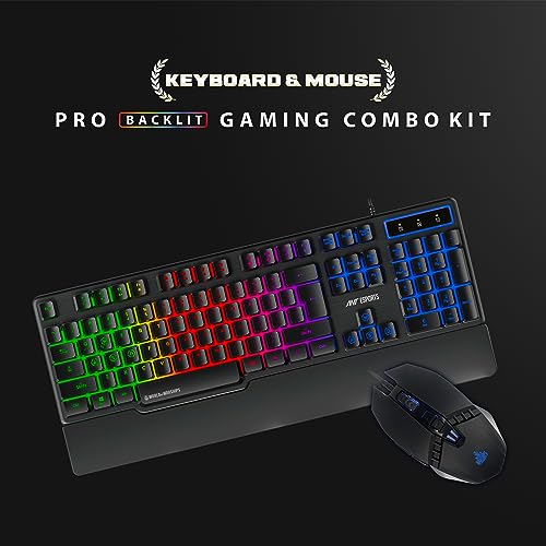 Ant Esports KM500W Gaming Backlit Keyboard and Mouse Combo, LED Wired Gaming Keyboard, Ergonomic & Wrist Rest Keyboard, Programmable Gaming Mouse... - Image 2