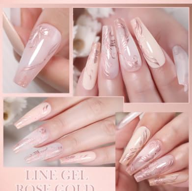 Miniatura 5 de Esmalte de uñas de gel de pintura metálica, pincel fino, esmalte de gel UVLED, esmalte de uñas pintado, kit de suministros de arte de uñas para el