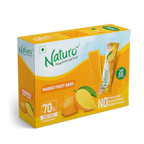Image of Naturo Mango Fruit Bars (2 Packs x 20) | Gift pack | Snack Pack | Authentic Aam Papad | Tangy & Sweet Treat