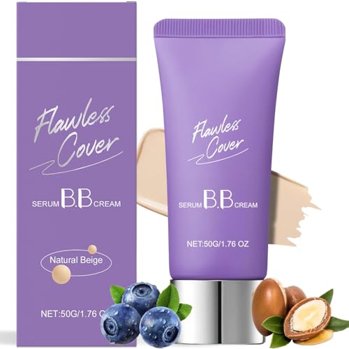 Perfect Cover Serum BB Cream 50ml - Perfect Cover Serum Foundation Concealer Moisturizes Nourishes Cream for Flawless Coverage (Natural Beige - 2PCS)