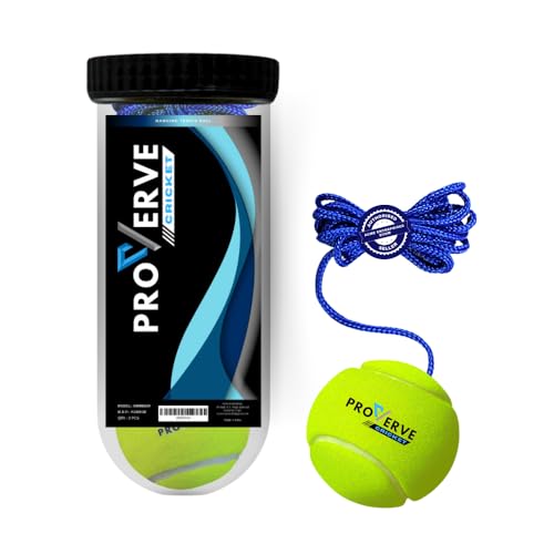 Image of Cricket Tennis Hanging Practice Ball with Jar Heavy for Match Practice & Training, Hanging Cricket Ball for Indoor /Outdoor Knocking, Pack of 3 (Green)