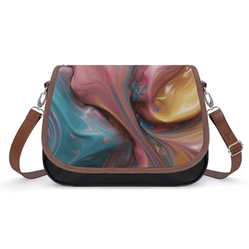 Sac à bandoulière coloré en cuir PU grande capacité pour femme moderne