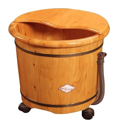 Tina de Pie de Madera Maciza Mediana para Spa