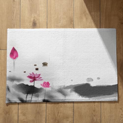 EHOMERY Alfombra Atrapapolvo Felpudo Entrada Casa Japonesa Pintura del Feng Shui Chino Alfombras Pequeñas De Habitacion Gaming Alfombrilla Antideslizante Multiusos 45x75cm,