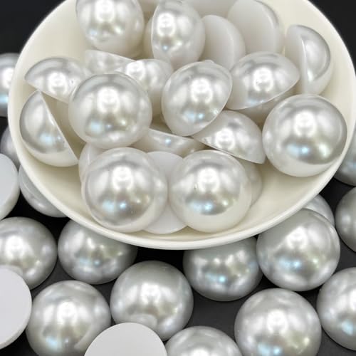 Sqqzuie 100�� 20mm �A�C�{���[ �t���b�g�o�b�N �p�[���A�n�[�t���E���h ABS �p�[�� DIY �N���t�g�A�l�C���A�[�g�A�W���G���[���� �C �m���o�b�O (�z���C�g�A25mm)