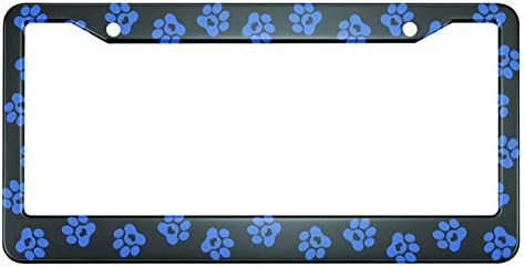 Amazon.com: HOSNYE Blue Paw Print License Plate Frame Dog Paw Vector ...
