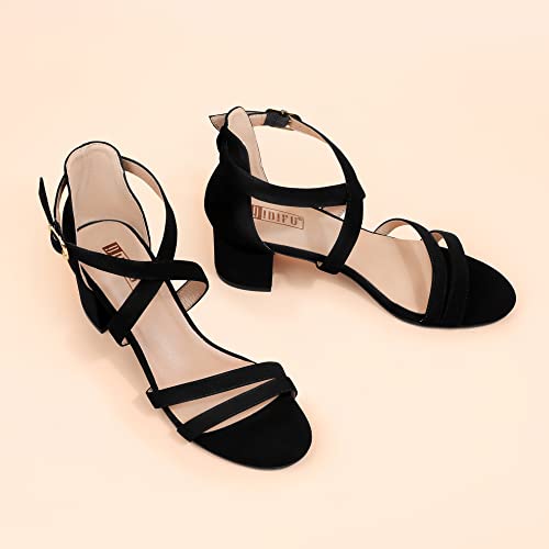 IDIFU Women's Block Low Chunky Heel Strappy Sandals Open Toe Ankle Strap Dress Wedding Evening Shoe for Women Bridal4