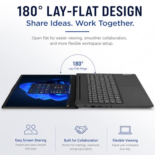 Image of Lenovo 2026 V15 Slim Business Laptop, 15.6 inch FHD Display, Powerful Intel Quad-Core Processor, 16GB DDR5 RAM, 512GB SSD, Wi-Fi 6, Ethernet(RJ45), HDMI, 8-Hour Battery, Windows 11 Pro, MS 365 for the Web