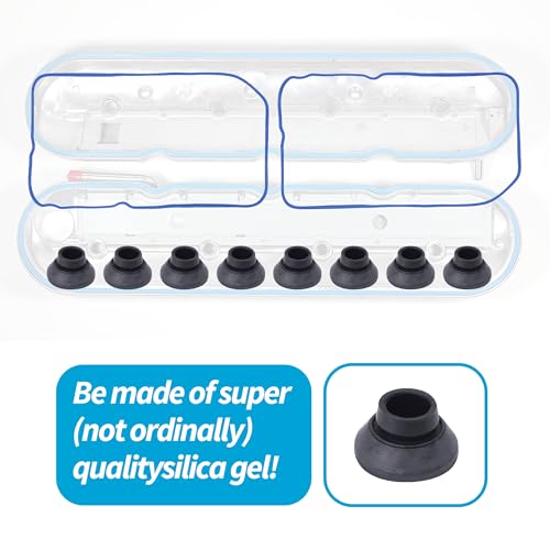 Image of HiSport VS50504R1 Valve Cover Gasket Set VS50250A - Compatible with Chevy Cadillac GMC Hummer Buick Pontiac Saab Isuzu Avanti 1999-2018
