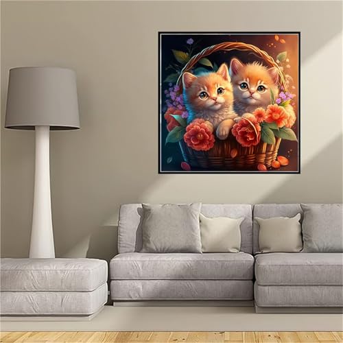 Diamond Painting Adulte Chat Mignon 70x70cm Kit Broderie Complet DIY