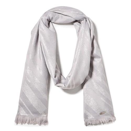 Calvin Klein Womens Diagonal Stripe Metallic Lightweight Scarf