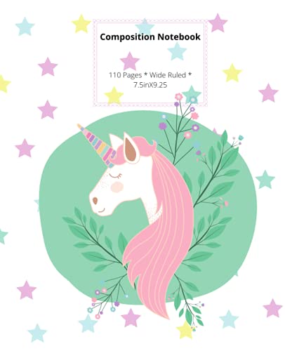 Composition Notebook: 110 Wide-rules pages, perfect for little hands. Pretty, colorful, softcover featuring a majestic unicorn! Great for Pre-K to ... school or personal use. Kids will love it. image 2