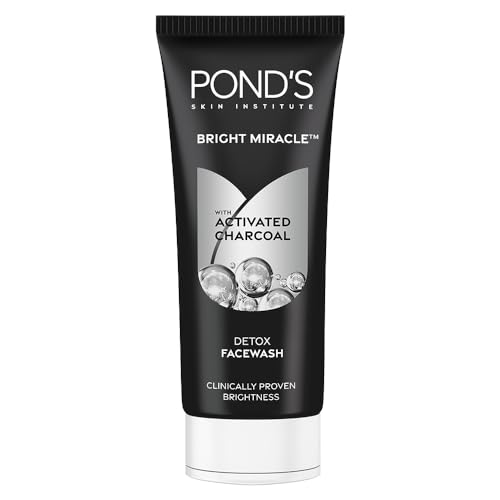 Image of POND'S Pure Detox Face Wash 100 g|| Daily Exfoliating & Brightening Cleanser|| Deep Cleans Oily Skin - With Activated Charcoal for Fresh|| Glowing Skin
