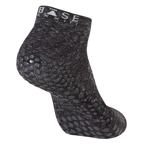 Image of Base 33 Low Rise Grip Socks for Men | Pilates Socks with Non-Slip Hex Grip Sole, Organic Cotton Blend, Quick-dry Yarn, Arch Support, Wear for Yoga, Barre, Training