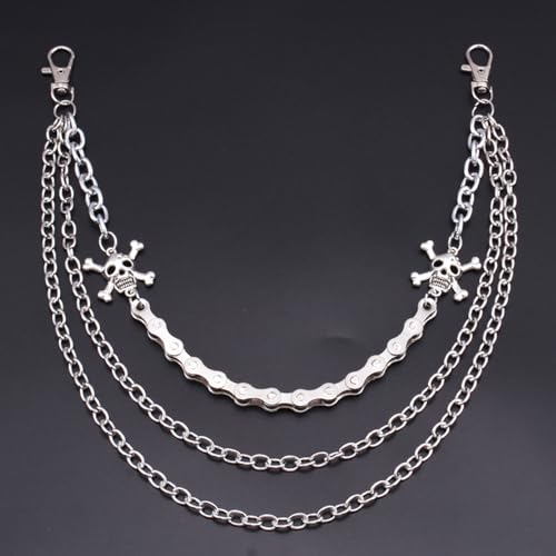 Pants Chain for Men Women -Trouser Chains, Jean Chains Goth Accessories Pant Chain Punk Acrylic Coloured Trouser Chain for Pants (Style 3) (Style 1) (skull 1)4