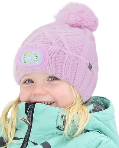 Kids LED Beanie with Light, 3 Modes Unisex Headlamp Beanie Hat, Rechargable Removable USB, Gift
