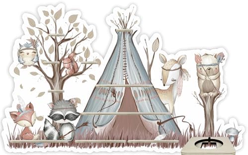 Farbklecks Musikboxregal Tierische Freunde - Wandregal Für Toniebox Figuren