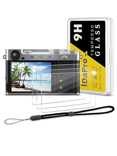 iDaPro para Protector de pantalla para Fujifilm X-E5/Fuji XE5 Vidrio templado [3Pcs]+Correa de mano[1Pcs],9H,Antiarañazos,Antiburbujas,Antihuellas,Ultra delgado,Fácil instalación | Ya disponible en tu tienda friki favorita! En mundofriki.es!