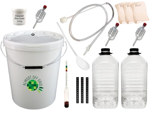 25 Litre Deluxe Wine and Cider Making Homebrew Starter Kit with 2 PET demijohns Almost Off Grid