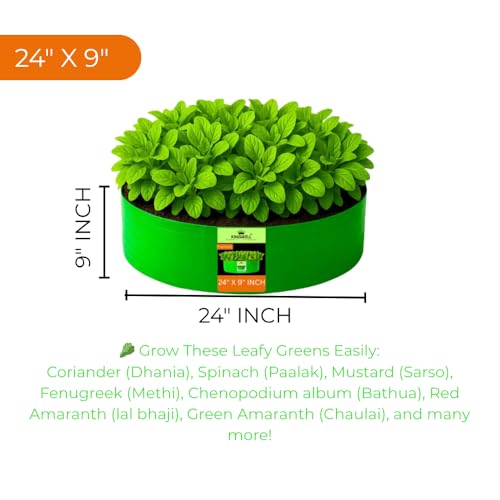 Image of Kingwell grow bags 24x9 inch pack of 2 Grow Bag For Terrace Garden Leafy Vegetable Plant Grow Bags Fruits Growing Containers For terrace Gardening