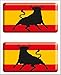Artimagen Pegatina Bandera Rectángulo 2 uds. Toro España Resina 48x26 mm/ud.