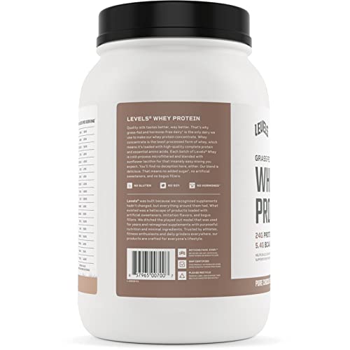 Levels Grass Fed 100% Whey Protein, No Hormones, Pure Chocolate, 2Lb #TOP7