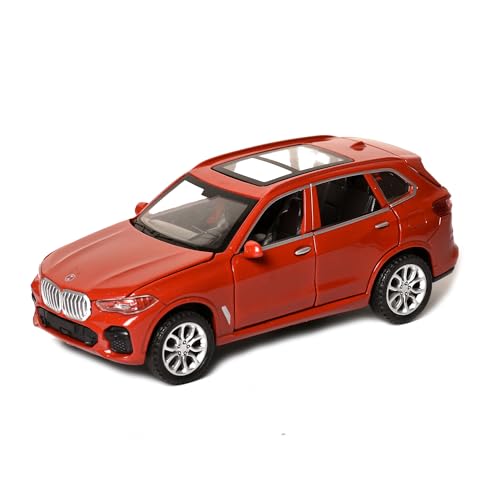 Image of Braintastic Model Diecast Car Toy Vehicle Pull Back Friction with Openable Doors Light & Music Toys for Kids Age 3+ Years (AK Metal Series BMW Red)