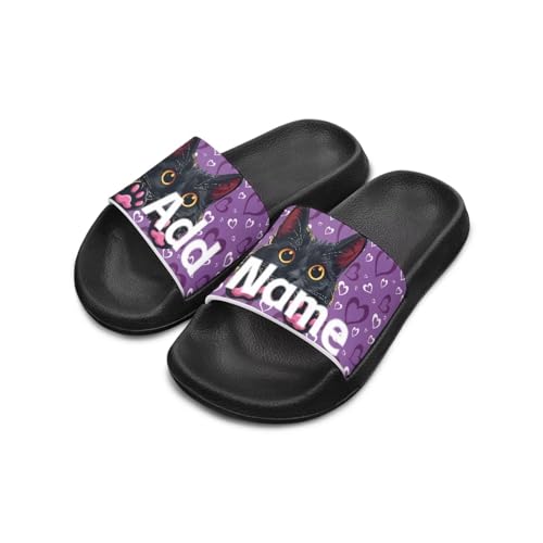Image of Unisex Slides for Girls Boys Comfortable Slippers Slides Non-slip Shower Shoes House Fashion Thick for Indoor & Outdoor Gifts