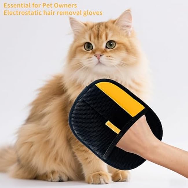 2 PCS Pet Hair Removal Glove. Pet Grooming Gloves. Reusable Cat and Dog Hair Remover. Used for Sofas, Bed Sheets, Carpets, Clothes, Curtains and Car Seats.-a3vnGb89
