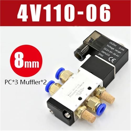 Électrovanne pneumatique 4V110-06 rapide et précise à témoin LED intégré