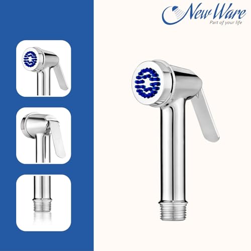 Image of New Ware Health Faucet Gun, Hand Jet Bidet Spray Head ABS Material Health Faucet for Bathroom, Toilet, Shower with Chrome Finish (Royal Faucet Gun)