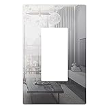 LIDER Decorator Wall Plate, Impact Resistant, Mirrored Acrylic, Plexiglass, Reflective Finish, Modern Upgrade, Screwless Light Switch/Outlet Cover, Mid-Size 1-Gang 4.88' x 3.11', Silver