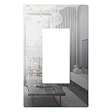 LIDER Decorator Wall Plate, Impact Resistant, UL Listed, Mirrored Acrylic, Plexiglass, Reflective Finish, Modern Upgrade, Screwless Light Switch/Outlet Cover, Mid-Size 1-Gang 4.88' x 3.11', Silver