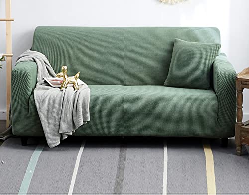 Housse de canapé extensible universelle jacquard vert 1 place - 2