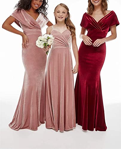 Velvet Bridesmaid Dresses for Women Long Off Shoulder Mermaid Maxi Formal Evening Party Gown2