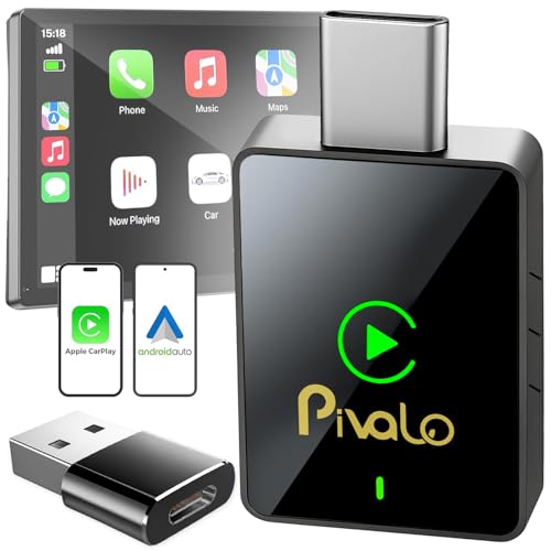 Image of Pivalo 2-in-1 Wireless CarPlay & Android Auto Adapter | Convert Wired CarPlay to Wireless | Bluetooth 5.0 Connectivity | Plug & Play | Fits 1000+ OEM CarPlay /Android Auto