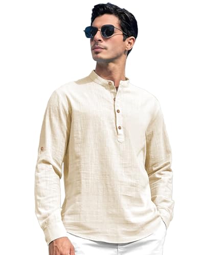 Image of Vida Loca Men Solid Cotton Blend Straight Kurta Shirt