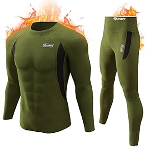 romision Thermal Underwear for Men Long Johns Fleece Lined Hunting Gear Bottom Top Set Base Layer for Cold Weather XS-4XL