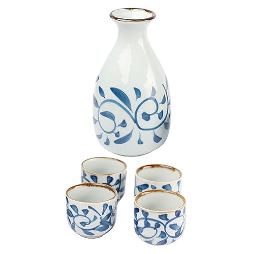 和風陶製酒器セット 色選択可 ? 滑らかな縁取りで多用途に使える日本酒カップと徳利