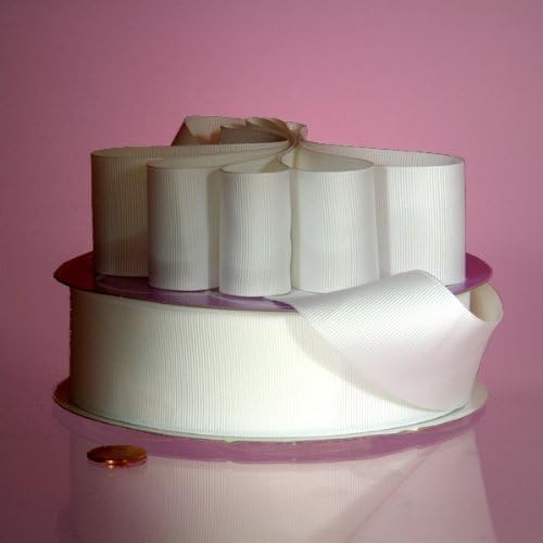 White Grosgrain Ribbon, 1-1/2" X 50Yd