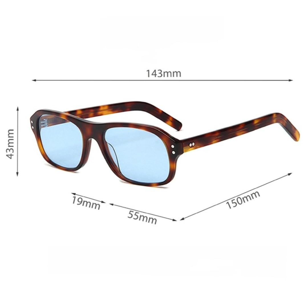 Lunettes de soleil rétro femme à monture fine épaisse en acétate, protection UV400