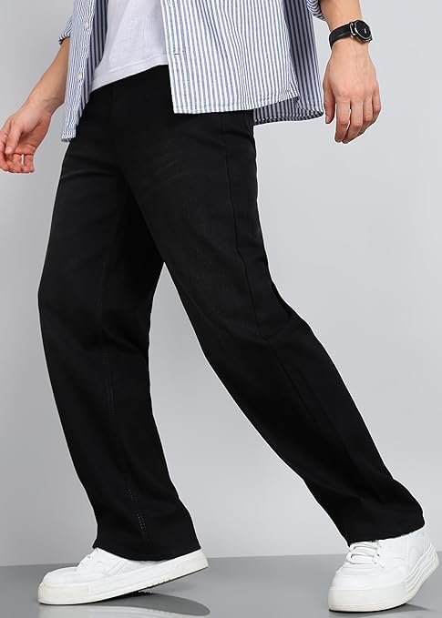 Image of JAAR Men's Baggy Jeans - Relaxed Fit Streetwear Denim Pants | Oversized Wide-Leg Mid Rise Jeans