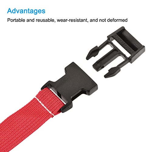 Image of MECCANIXITY Utility Strap with Buckle 1x40 Inch Polyester Quick Release Adjustable Belt for Travel Outdoor Bag Luggage Packing (Red)