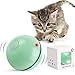 Bola de Gato, Juguetes para Gatos Pelotas, Carga USB Bola Giratoria Automática, Bola Eléctrica de 360 Grados Juguete Interactivo con luz LED para Ejercicio Animal Doméstico Gatos y Perros (Verde)