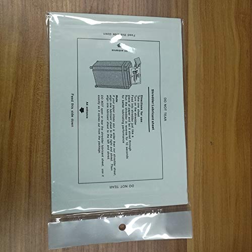 Persistence Lot de 12 feuilles lubrifiantes pour déchiqueteuse de papier portable