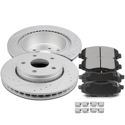Image of SCITOO Front 11.89 inch Brake Pads and Rotors Kits Fit For Jeep Wrangler 2007 2008 2009 2010 2011 2012 2013 2014 2015 2016 2017