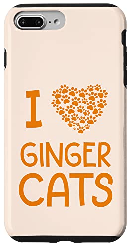 I Love Ginger Cats Cat Lover Paw Print Heart Case