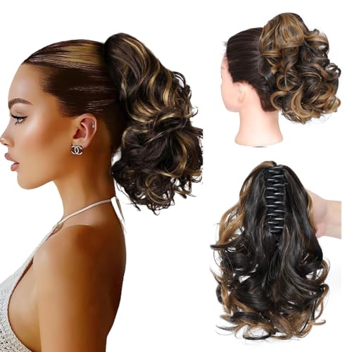 25cm Wavy Claw Clip on Ponytail Hair Extensions